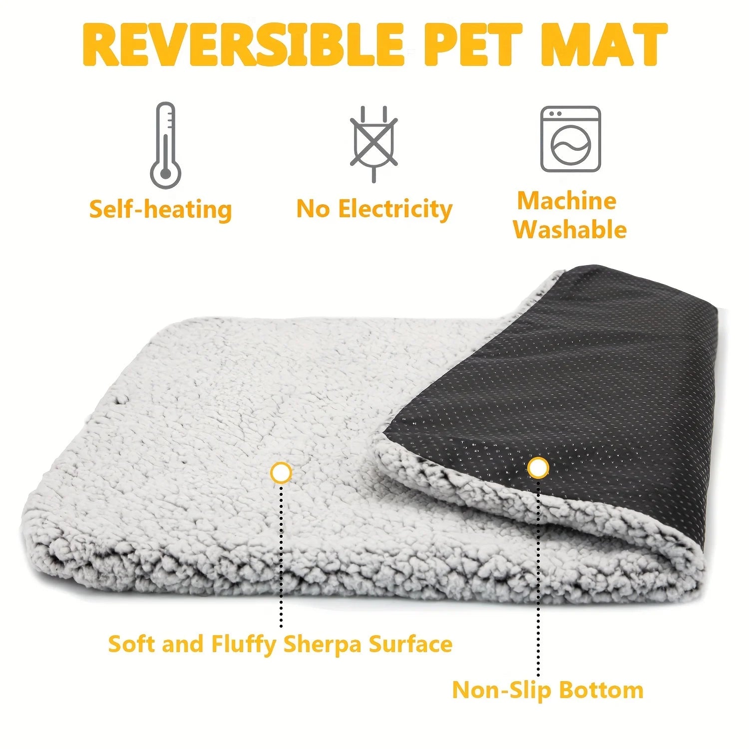 Self-Warming Pet Mat – Cozy Heated Bed for Cats & Small Dogs
