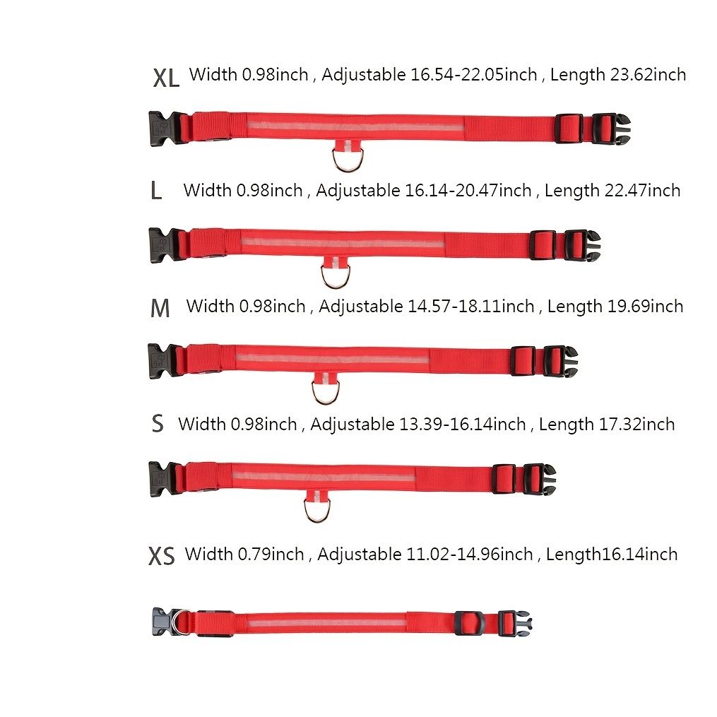 Glow LED Pet Collar USB Rechargeable