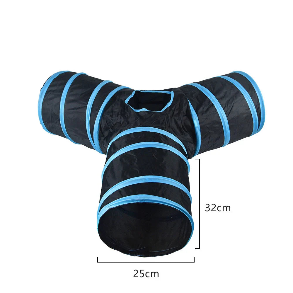 Cat Tunnel Tube Kitty Tunnel Bored Cat Pet Toys Peek Hole Toy Interactive for Indoor Cats Exercise Fun Reduce Anxiety Durable