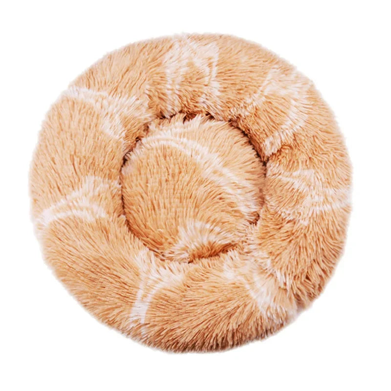 Round Pet Bed – Super Soft Plush Dog & Cat Bed for Large and Medium Dogs, Winter Warm Sleeping