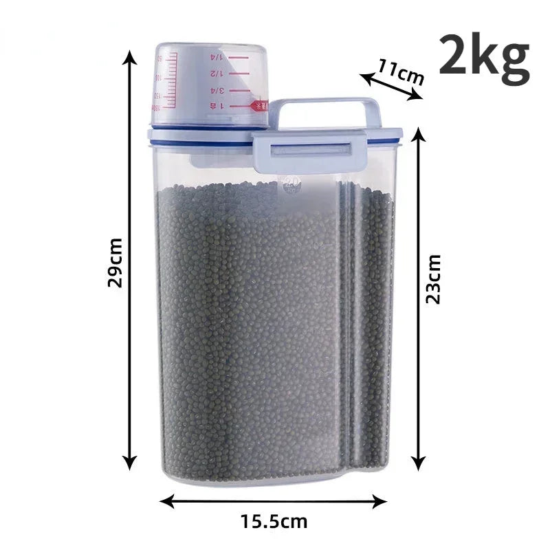 Dog & Cat Food Storage Container – 1.5kg/2kg with Measuring Cup