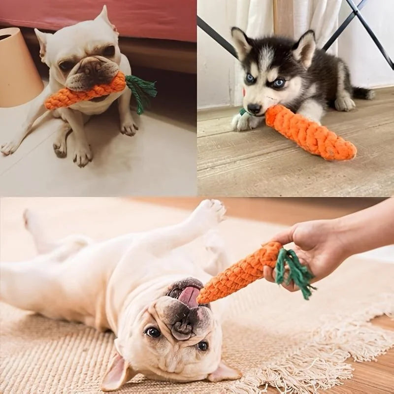 Anti-Anxiety Carrot Knot Chew Toy for Dogs for Small to Medium Dogs | Durable Dog Toys