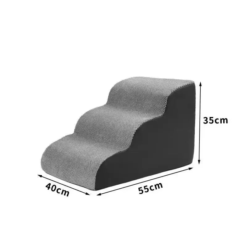 NONEDogDoor Two Third Step Memory Foam Dog Ramp Pet Stairs