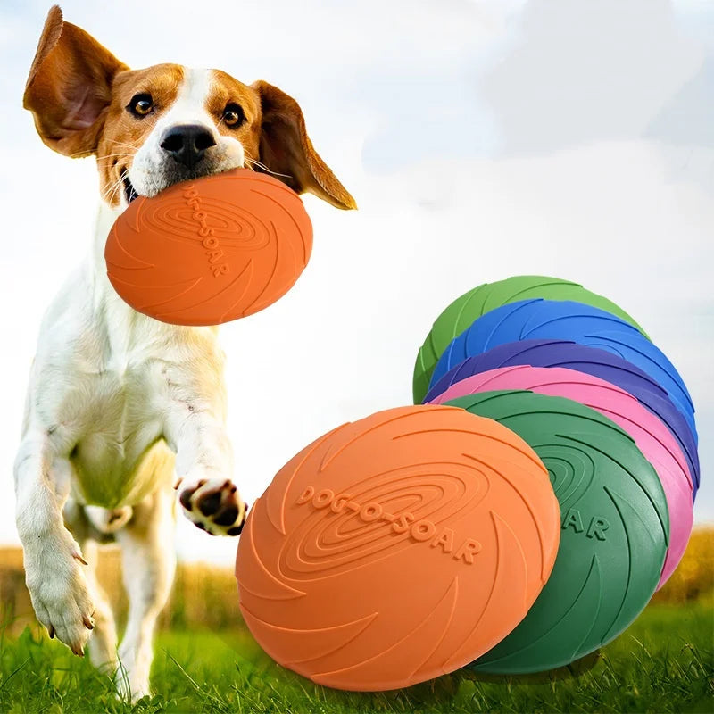 Interactive Flying Disc Dog Toy – Silicone Chew-Resistant Pet Frisbee