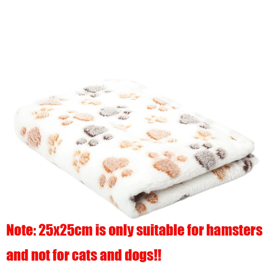 Soft Fluffy Pet Blanket Fleece Paw Print Mat for Dogs