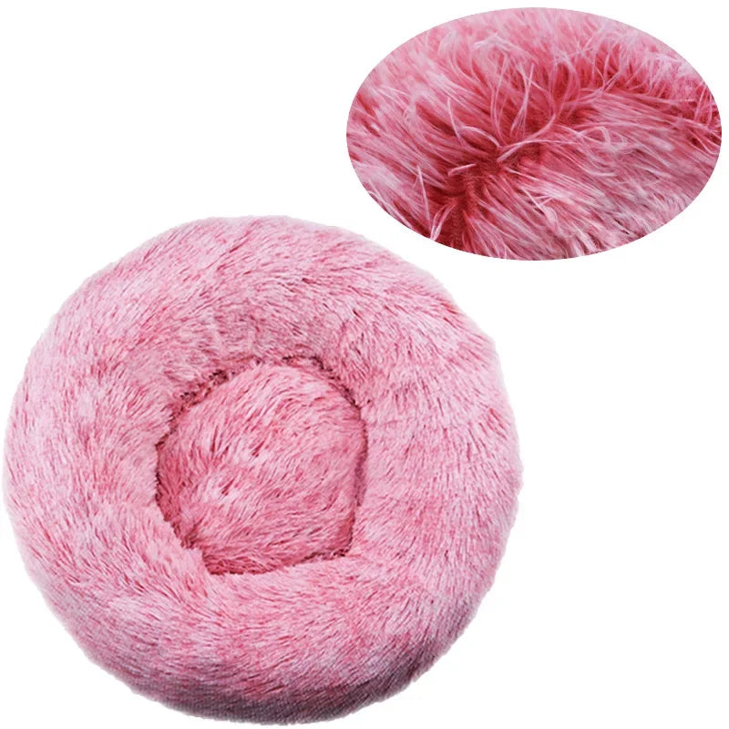 Round Pet Bed – Super Soft Plush Dog & Cat Bed for Large and Medium Dogs, Winter Warm Sleeping