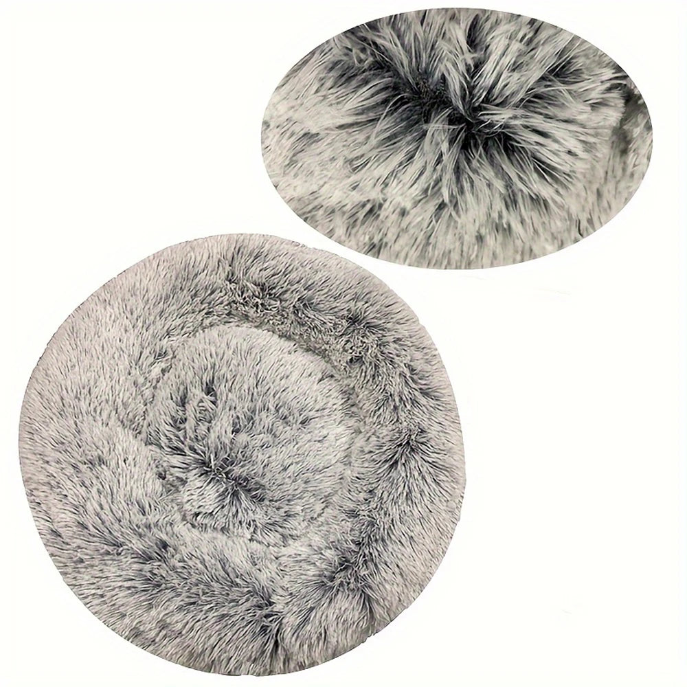 Round Pet Bed – Super Soft Plush Dog & Cat Bed for Large and Medium Dogs, Winter Warm Sleeping