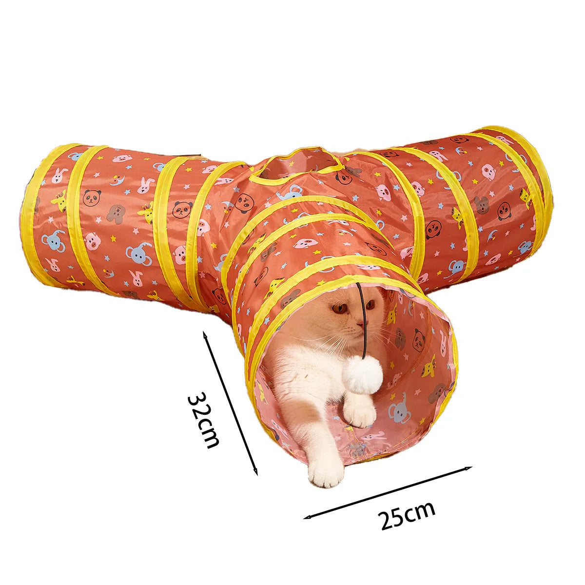 Cat Tunnel Tube Kitty Tunnel Bored Cat Pet Toys Peek Hole Toy Interactive for Indoor Cats Exercise Fun Reduce Anxiety Durable