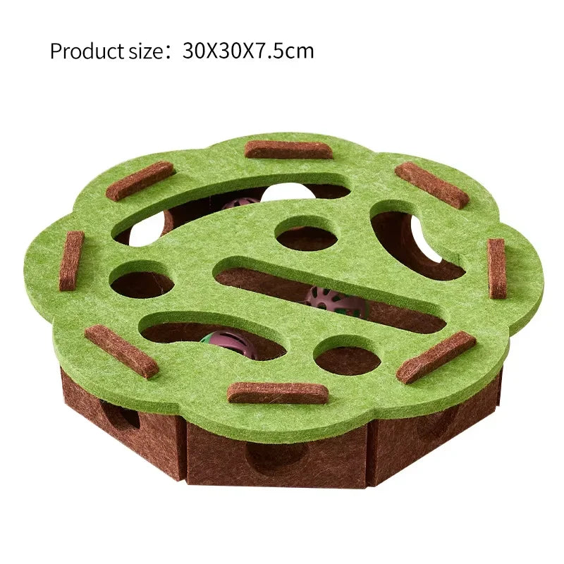 Cat Puzzle Toy Felt Puzzle Box Cat Exercise Toy With Ball Indoor Sports Entertainment Hunting Cat Toys For Indoor Cats
