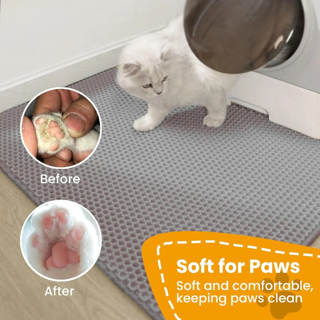 Cat Litter Mat Double Layer Pet Non Slip Big Pet Litter Box Filter Mat Wear Resistant Waterproof Anti-slip Cat Litter Mat