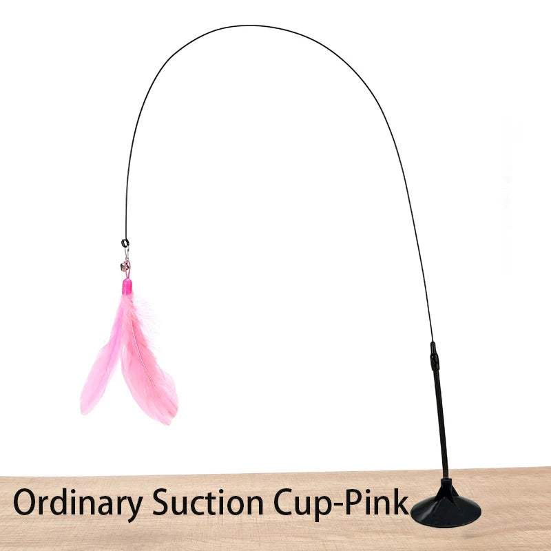 Suction Cup Handheld Cat Feather Toys