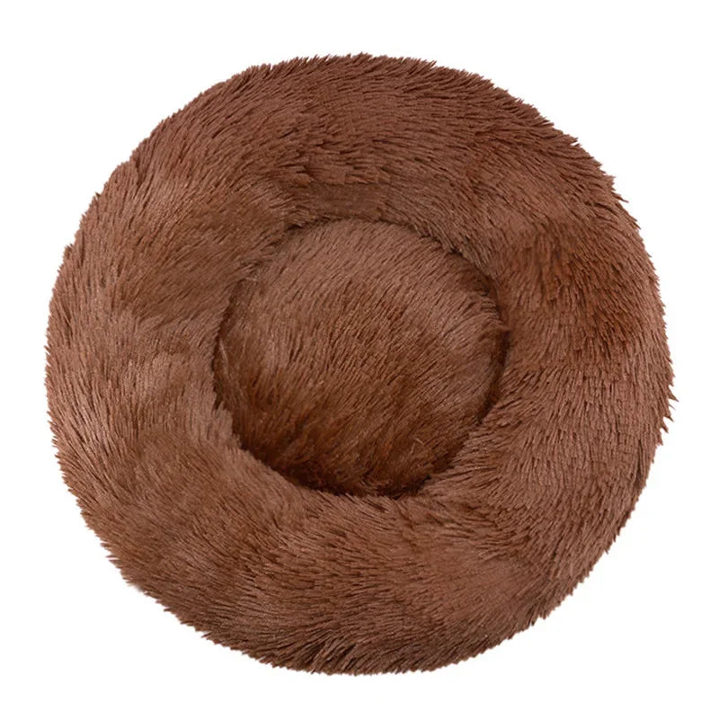 Round Pet Bed – Super Soft Plush Dog & Cat Bed for Large and Medium Dogs, Winter Warm Sleeping