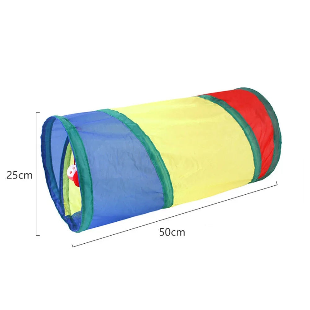 Cat Tunnel Tube Kitty Tunnel Bored Cat Pet Toys Peek Hole Toy Interactive for Indoor Cats Exercise Fun Reduce Anxiety Durable