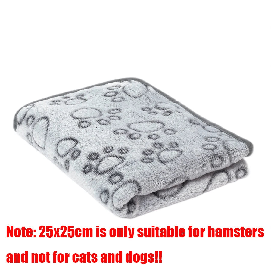 Soft Fluffy Pet Blanket Fleece Paw Print Mat for Dogs
