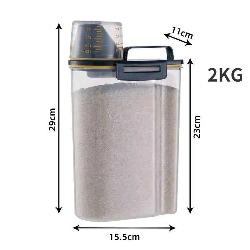 Dog & Cat Food Storage Container – 1.5kg/2kg with Measuring Cup