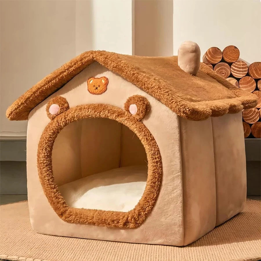 Foldable Pet House – Removable & Washable Cat and Dog Bed for Small to Medium Pets