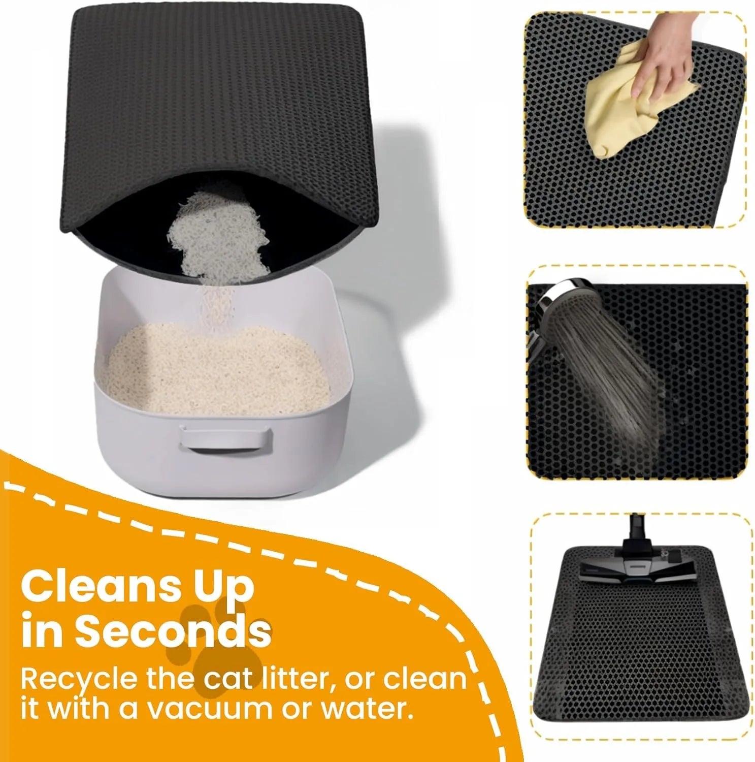 Cat Litter Mat Double Layer Pet Non Slip Big Pet Litter Box Filter Mat Wear Resistant Waterproof Anti-slip Cat Litter Mat
