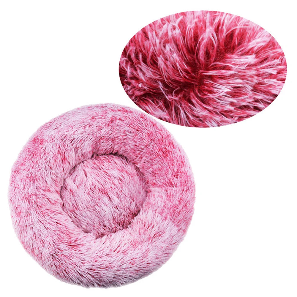 Round Pet Bed – Super Soft Plush Dog & Cat Bed for Large and Medium Dogs, Winter Warm Sleeping