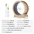 SucceBuy Wooden Cat Exercise Wheel Large Cat Treadmill Wheel for Indoor Cat Running Wheel with Detachable Carpet& Cat Teaser