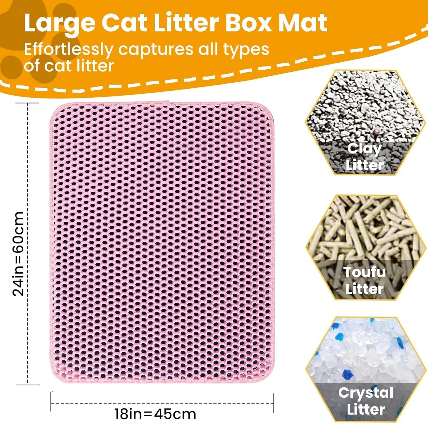 Cat Litter Mat Double Layer Pet Non Slip Big Pet Litter Box Filter Mat Wear Resistant Waterproof Anti-slip Cat Litter Mat