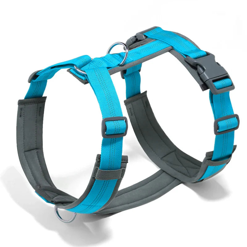 MeowVistaCN Adjustable H Shaped Dog Harness Nylon Reflective No Pull