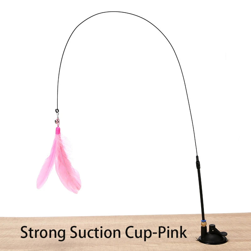 Suction Cup Handheld Cat Feather Toys