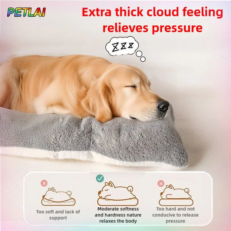 EJVS™  Dog Bed Mat Large Size Sleeping Pad for Winter Use Keep Warm Double-sided Use Golden Retriever Stress-relieving Sleeping Pad
