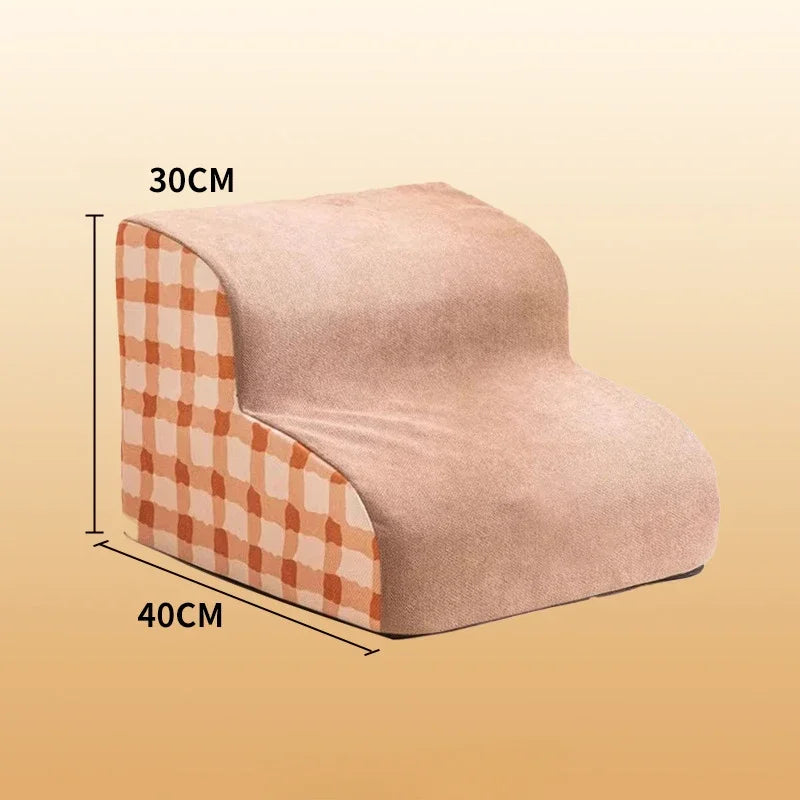 NONEDogDoor Two Third Step Memory Foam Dog Ramp Pet Stairs