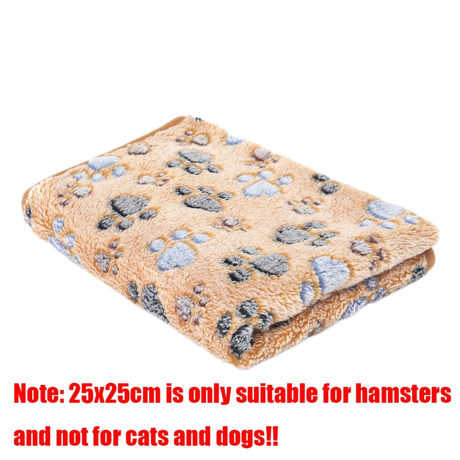 Soft Fluffy Pet Blanket Fleece Paw Print Mat for Dogs