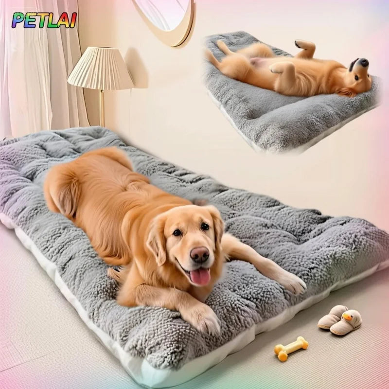 EJVS™  Dog Bed Mat Large Size Sleeping Pad for Winter Use Keep Warm Double-sided Use Golden Retriever Stress-relieving Sleeping Pad