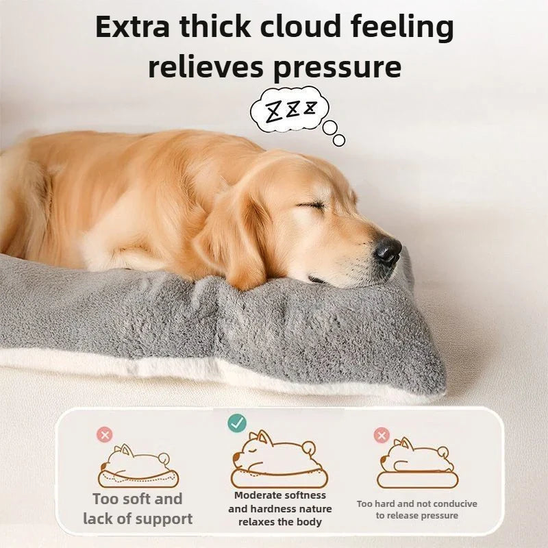 EJVS™  Dog Bed Mat Large Size Sleeping Pad for Winter Use Keep Warm Double-sided Use Golden Retriever Stress-relieving Sleeping Pad