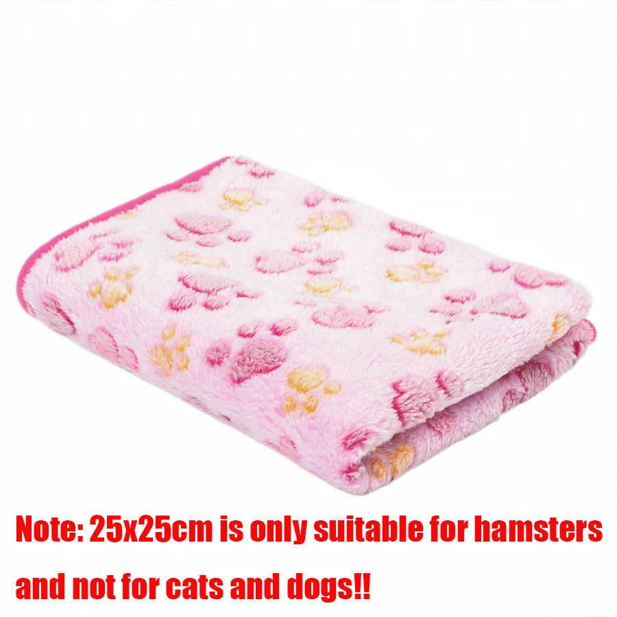 Soft Fluffy Pet Blanket Fleece Paw Print Mat for Dogs