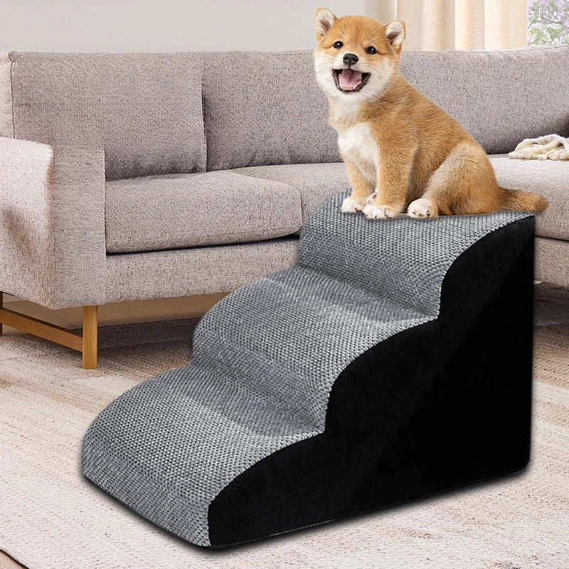 NONEDogDoor Two Third Step Memory Foam Dog Ramp Pet Stairs