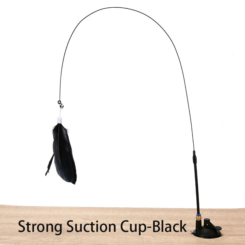 Suction Cup Handheld Cat Feather Toys