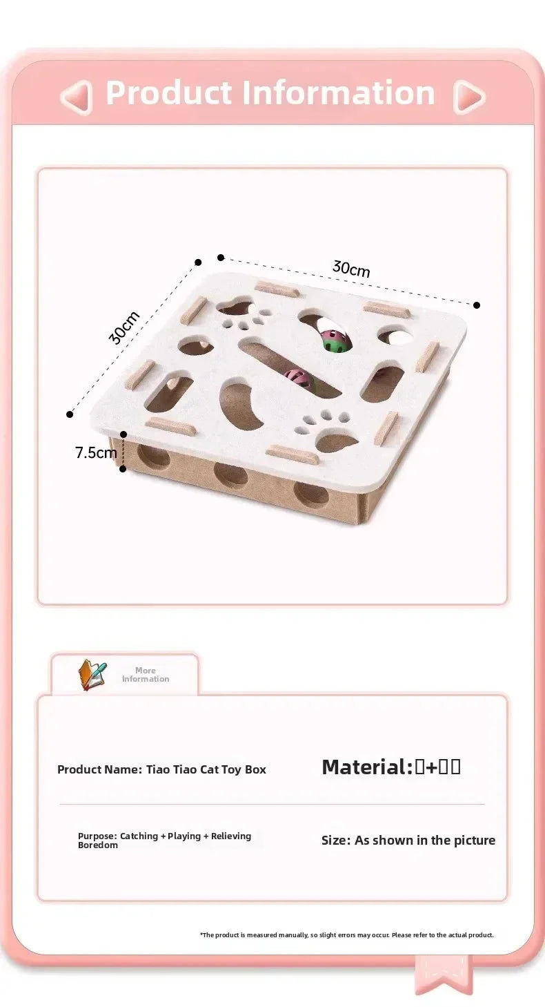 Cat Puzzle Toy Felt Puzzle Box Cat Exercise Toy With Ball Indoor Sports Entertainment Hunting Cat Toys For Indoor Cats