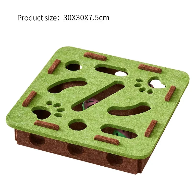 Cat Puzzle Toy Felt Puzzle Box Cat Exercise Toy With Ball Indoor Sports Entertainment Hunting Cat Toys For Indoor Cats