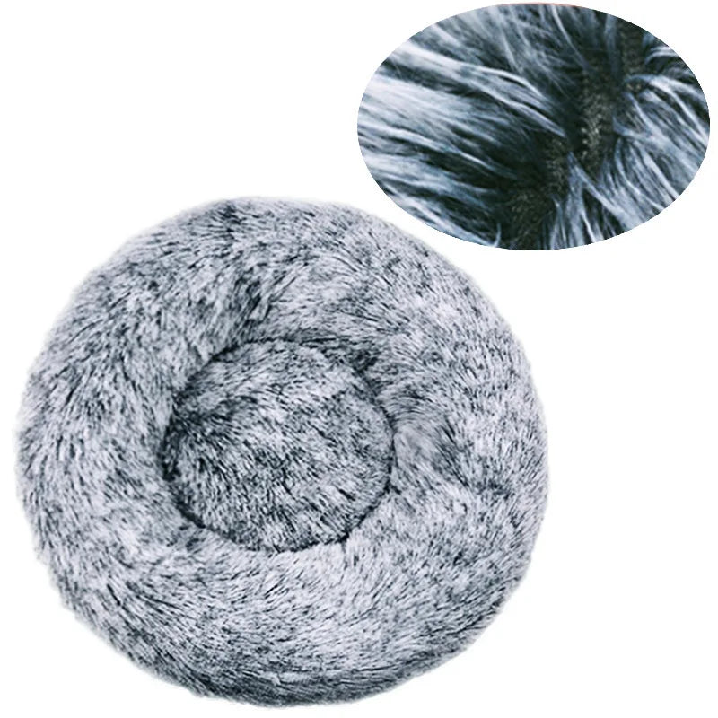 Round Pet Bed – Super Soft Plush Dog & Cat Bed for Large and Medium Dogs, Winter Warm Sleeping