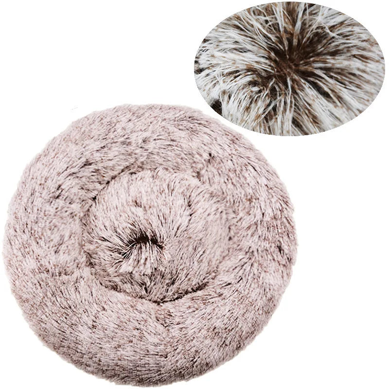 Round Pet Bed – Super Soft Plush Dog & Cat Bed for Large and Medium Dogs, Winter Warm Sleeping