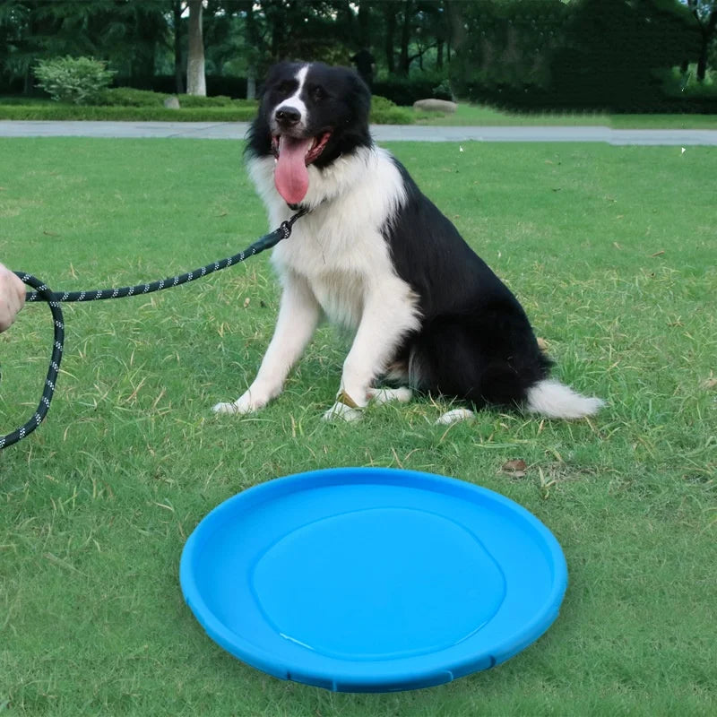 Interactive Flying Disc Dog Toy – Silicone Chew-Resistant Pet Frisbee