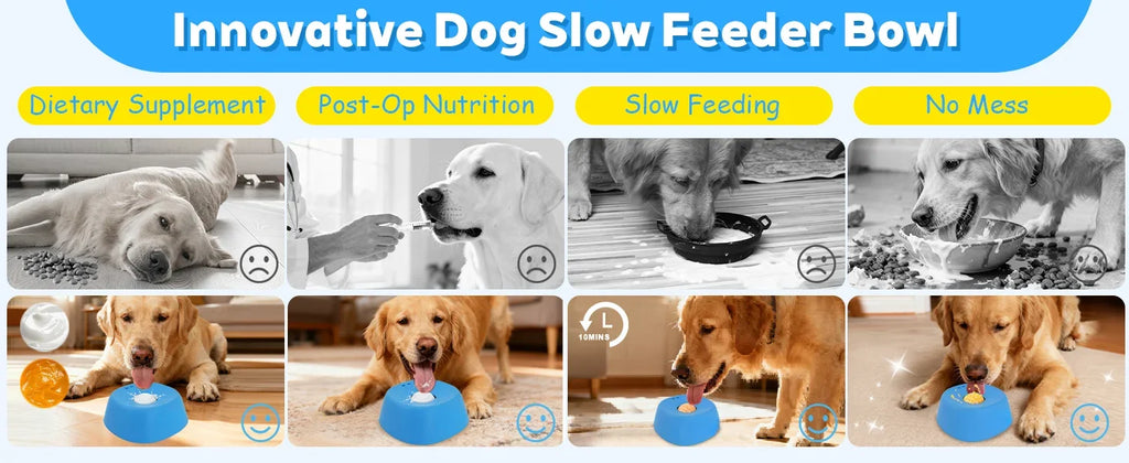Anti-Anxiety Dog Slow Feeder Bowl | Non-Slip Lick Mat & Toy