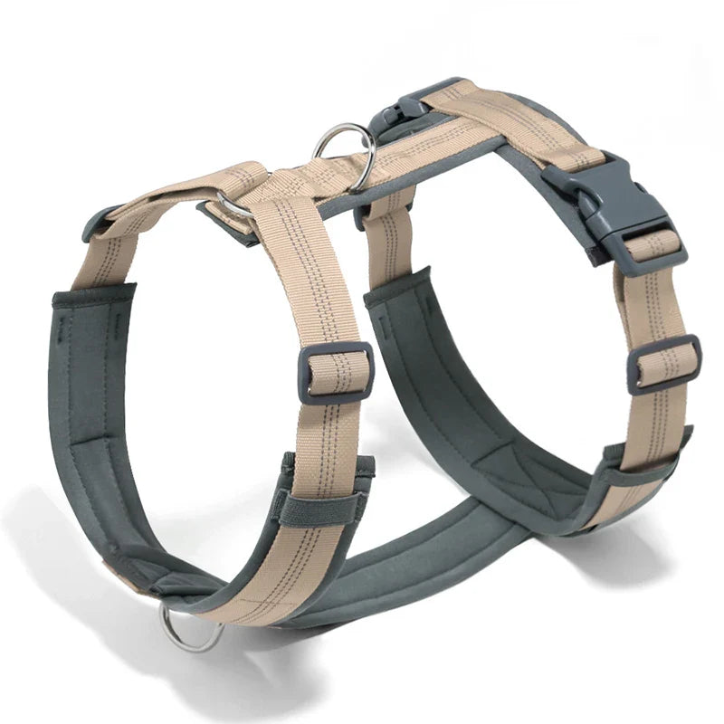 MeowVistaCN Adjustable H Shaped Dog Harness Nylon Reflective No Pull