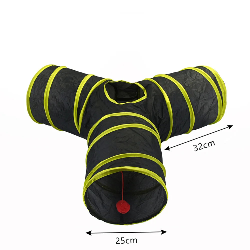 Cat Tunnel Tube Kitty Tunnel Bored Cat Pet Toys Peek Hole Toy Interactive for Indoor Cats Exercise Fun Reduce Anxiety Durable