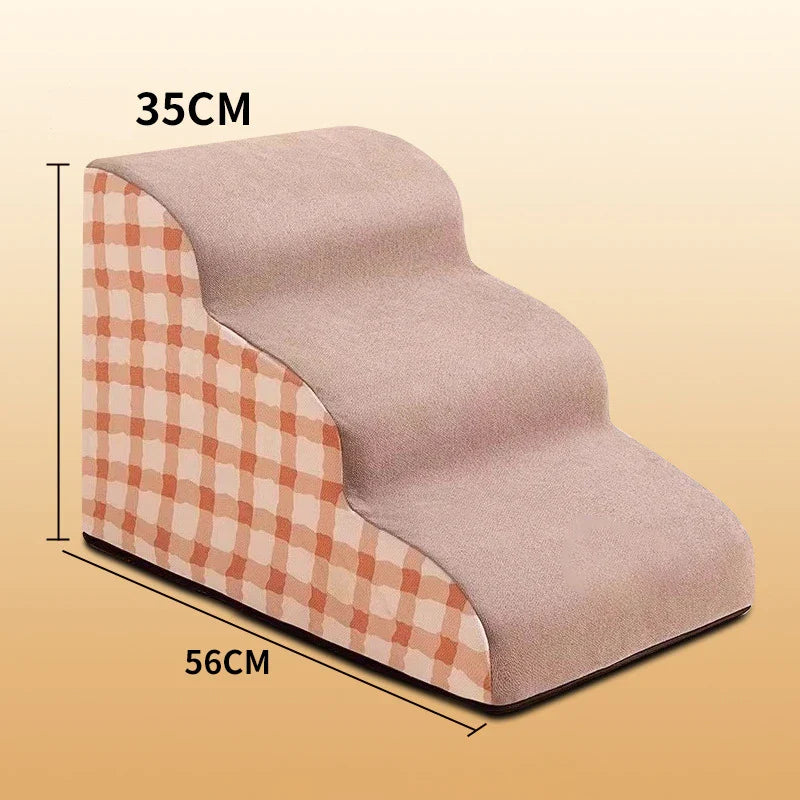 NONEDogDoor Two Third Step Memory Foam Dog Ramp Pet Stairs