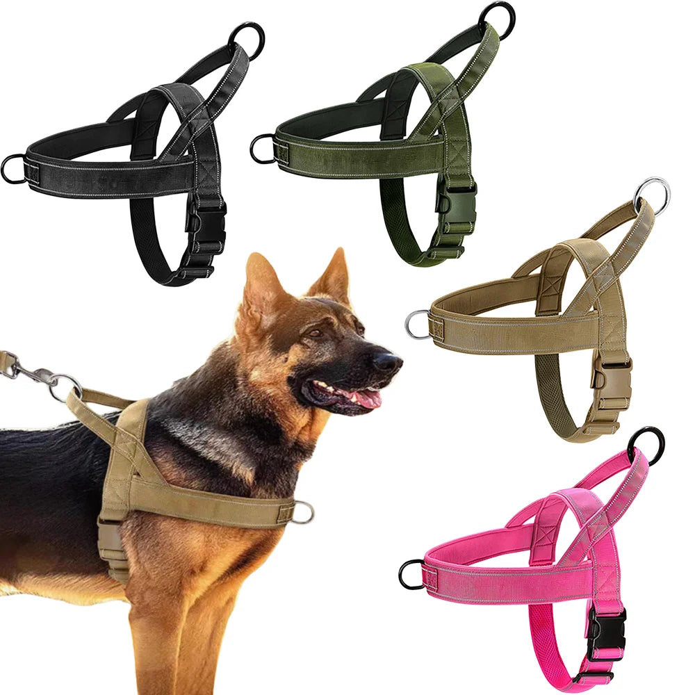 Pet Luxury Store™ - Tactical Anti-Pull Dog Harness - 1000D Nylon Adjustable for Large Dogs, Outdoor Training Vest with Handle & Reflective