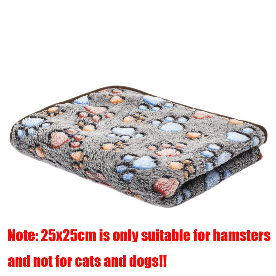 Soft Fluffy Pet Blanket Fleece Paw Print Mat for Dogs