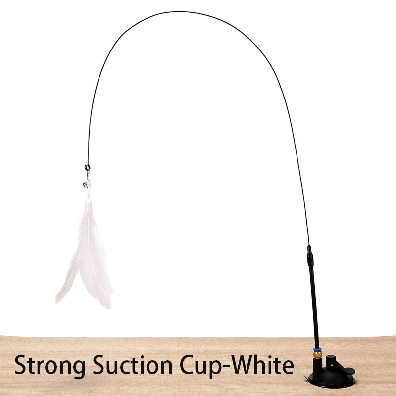 Suction Cup Handheld Cat Feather Toys