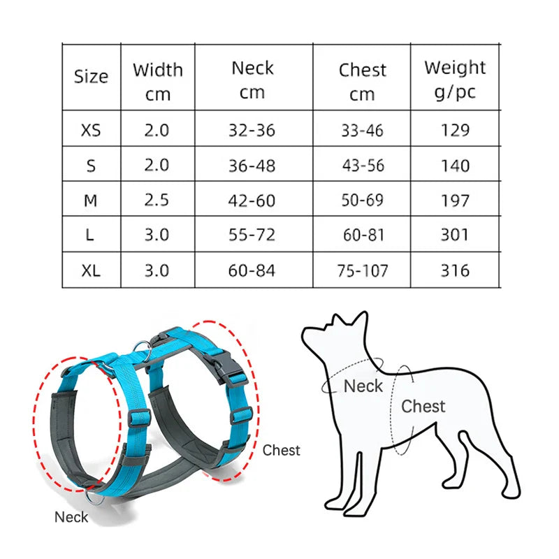MeowVistaCN Adjustable H Shaped Dog Harness Nylon Reflective No Pull