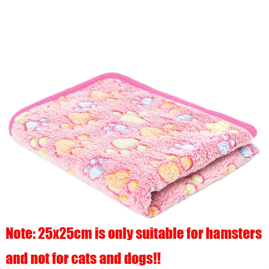 Soft Fluffy Pet Blanket Fleece Paw Print Mat for Dogs