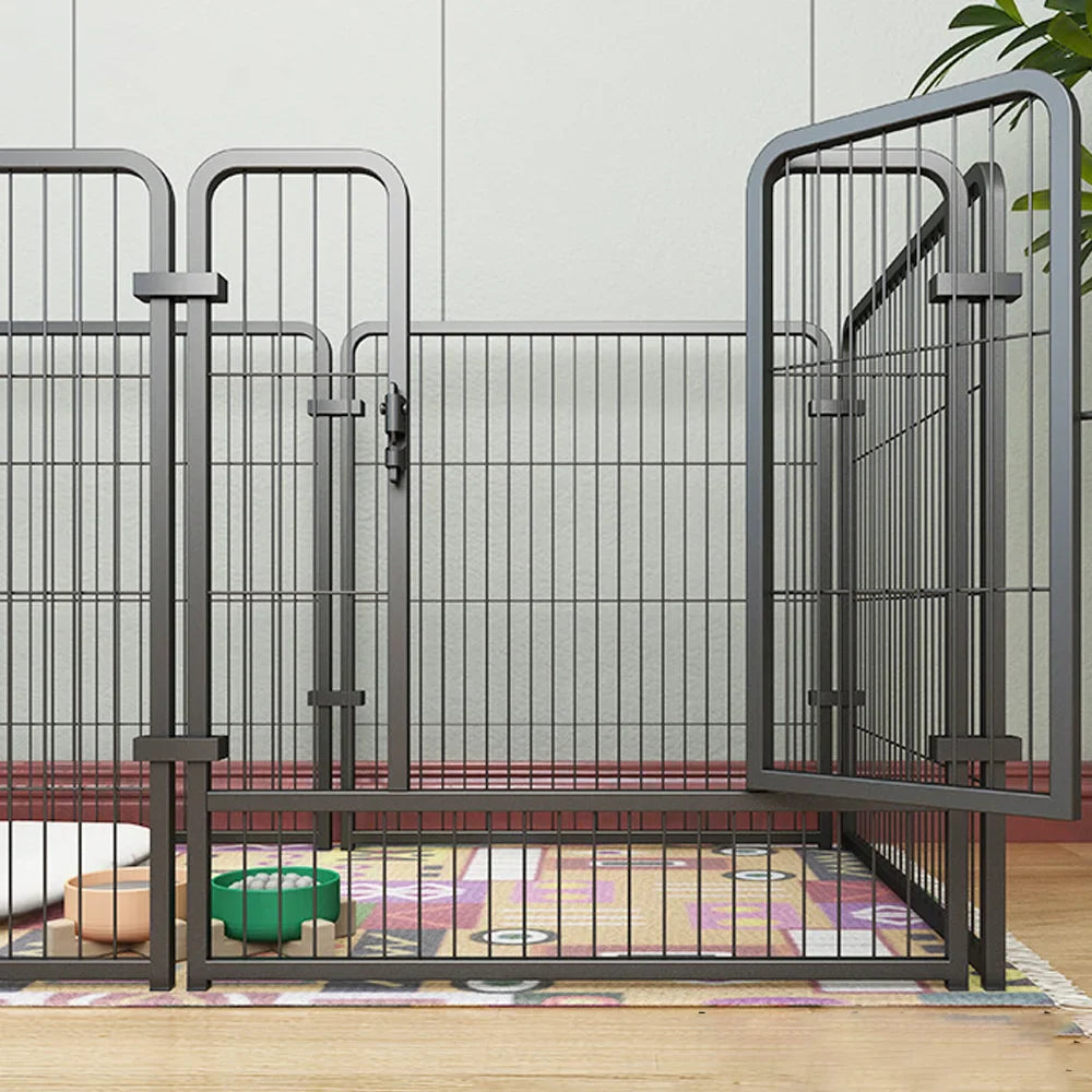 4/6 Panels Dog Fence Playpen Foldable Puppy Exercise Kennel Teddy Animal Escape Barrier Heavy Duty Cage for Dog Cat Rabbit Pet