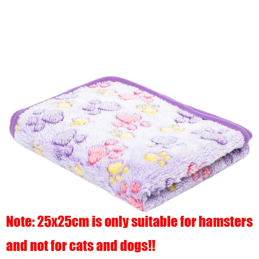 Soft Fluffy Pet Blanket Fleece Paw Print Mat for Dogs